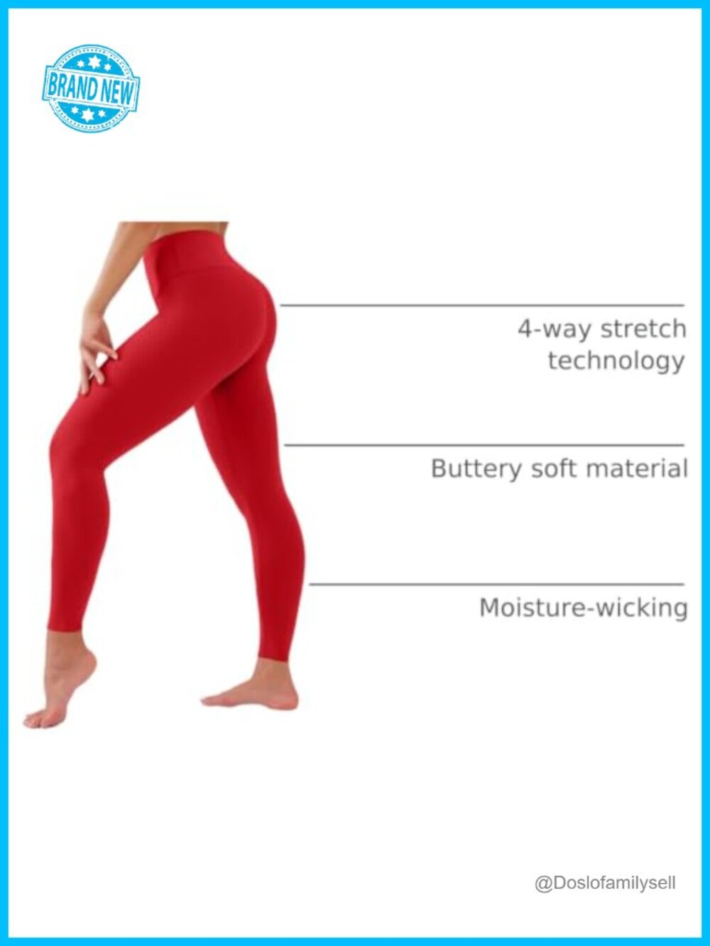 High Waisted Leggings with Pockets Tummy Control Capris Yoga Pants for Women - Picture 3 of 6